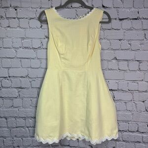 Billy J Chic Pastel Yellow Sleeveless Mini Retro A-Line Tea Party Dress Size 8